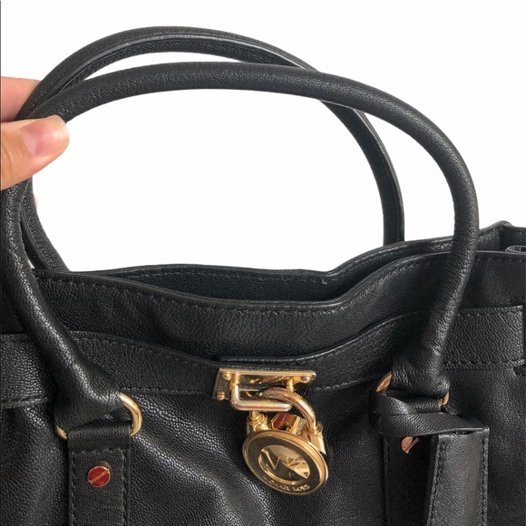 Michael Kors Black Hamilton Satchel Padlock Bag - Picture 5 of 12